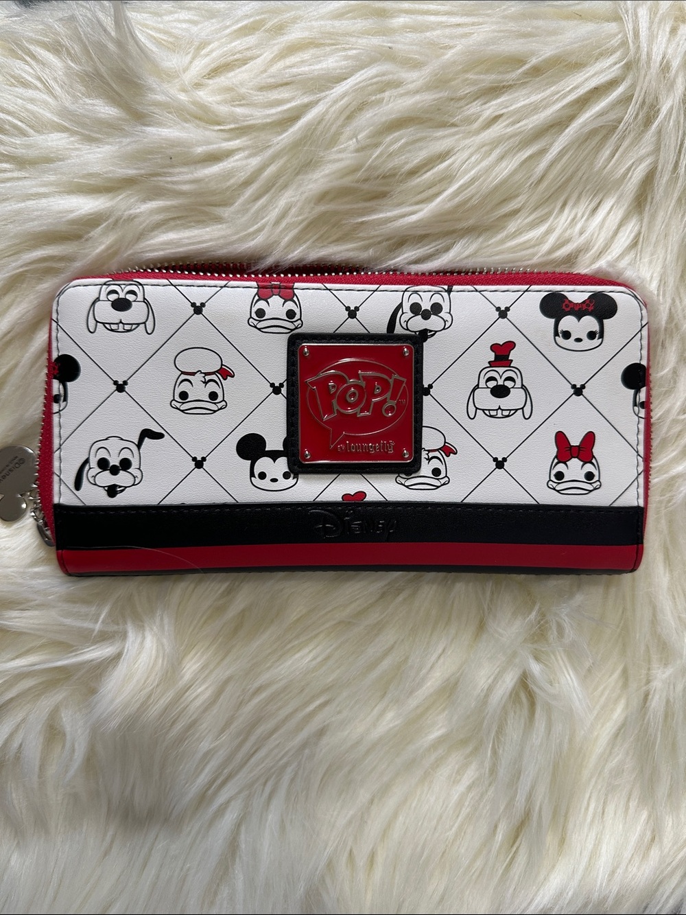 Loungefly Disney Pop Art Red Black White Zip Wallet